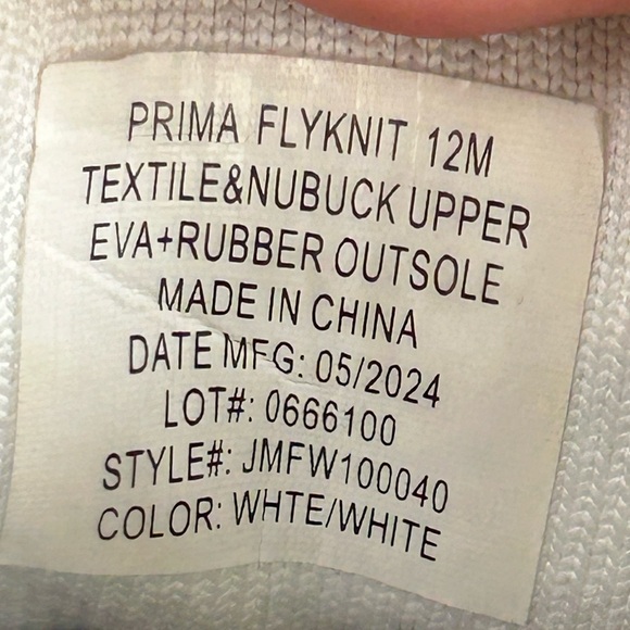 johnnie-O Prima Fly-Knit Lightweight Running Sneaker White Brown Mens SZ 12 READ - Picture 3 of 15